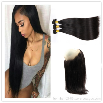 wholesale 8a grade human hair frontal with bundles peruvian virgin hair